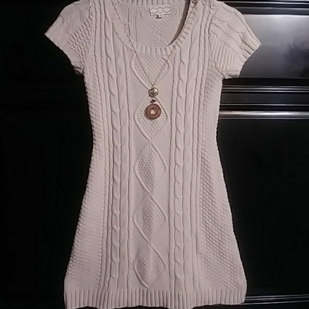 ❄Pink Rose Knit Sweater Dress